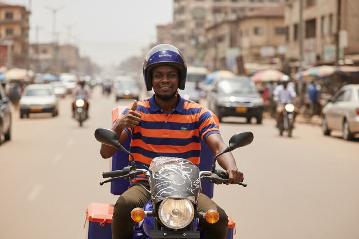 Remise de colis depuis un van de livraison